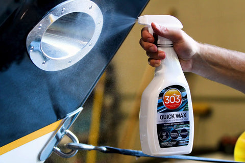 Marine Quick Wax Spray For Boats With Fiberglass And Gelcoat Easy Spray On Application Delivers Slick Gloss Finish On Wet Or Dry Surfaces 90 Day Protection And Quick Shine For A Fresh Look 32 Oz.