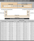 Diagram showing measurements for Heavy Duty Drawer Slides Built Like A Tank 12 To 40 Inch 150 Lb Load Capacity Full Extension Side Mount Ball Bearing Cabinet Rails Tool Box Runners Track Glides For Cabinets And Drawers.