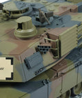 Close-up of camouflage Modified Edition 1/16 Scale M1A2 Abrams RC Tank With 360 Degree Turret, displaying turret details.