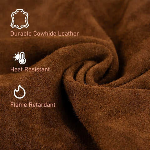 Double Layer Leather Welding Sleeves With Heat And Flame Resistance For Men And Women Tough Durable Cowhide Arm Protection