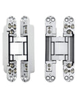 Hidden Door Hinges 6 Inch Concealed Zinc Alloy Butt Hinge With 180 Degree Swing And 3 Way Adjustable Design Pack Of 2 Silver Finish