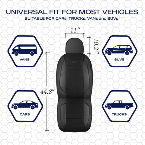 Air-Cooled Memory Foam Seat Covers With Mesh And Leather Trim For Front Seats, Airbag Compatible, Universal Fit For Most Cars Vans