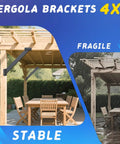 Heavy Duty 12 Pack 45 Degree Angle Pergola Bracket Kit For 4x4 Lumber Gazebo Construction Open Corner Steel Brackets on outdoor pergola.