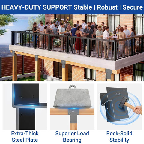 4 Pack 6x6 Post Cap Tie Brackets Actual 5.5x5.5 Ultra Heavy Duty 3.5mm Stainless Steel Post To Beam Connectors For Pergola Gazebo Deck Patio Rustproof Dark Gray
