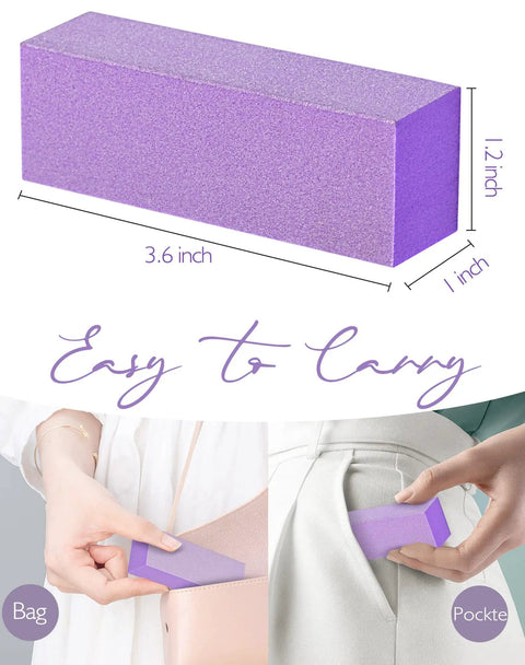 Nail Buffer Block Set For Manicures And Pedicures, Medium And Fine Grit 100 180 Finishing Buffers, compact and portable.