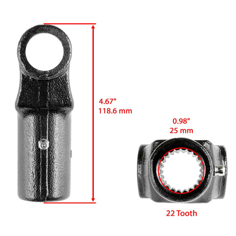 Front Drive Shaft Yoke U-Joint Replacement Kit For Polaris Ranger 800 2010-2014 4x4 Includes Two Yokes And Two U-Joints, Beefed-Up Heavy Duty Bolt-On Fit For Ranger 500 EFI Ranger XP 800 RZR 800 RZR S 800 22-tooth yoke, 4.67 in