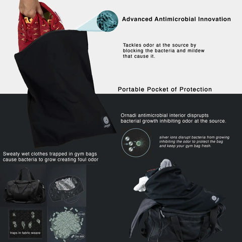 Waterproof Wet Dry Pouch For Sweat Soaked Gear Antimicrobial Odor Control Bag in open black design