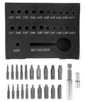 Stripped Screw Extraction Kit 22 Pc with magnetic extension bit holder and socket adapter, showing 20 extraction pieces.