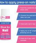 Instructions with Ultra Fast Nail Glue For Nail Tips Acrylic Nails And Press On Nails With Built In Brush For Easy Application