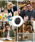 Collage of people using LED Light Blocking Stickers Kit For Ray Ban Meta Wayfarer Skyler Gen 2 And Oakley Meta HSTN glasses