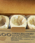 Open box showing unbleached disposable K-Cup paper filters for Keurig, Ekobrew, and EZ-Cup, 300 count for sediment-free brew.