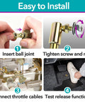 Throttle Disconnect Quick Release Ball Joint Kit installation steps shown with hands, tools, and connected cables