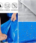 Heavy Duty Waterproof Tarp 20x30 Blue Poly Tarpaulin 16 Mil Thick With Metal Grommets Every 19.5 Inches, water and UV resistant.