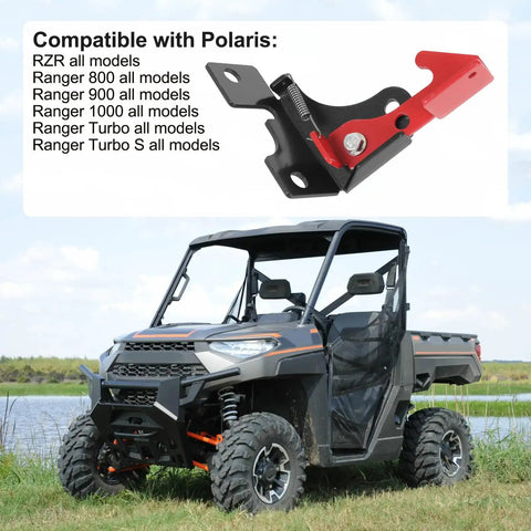 Spring Parking Brake Thingy Kit for Polaris RZR and Ranger UTVs with vehicle parked near a lake