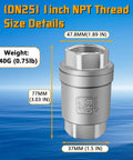 Boltigen 1-inch spring check valve, 304 stainless CF8 inline water non-return valve for well/pump by Amazon