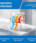 Acrylic Label Dispenser With Adjustable Three Slots For Shipping And Fast Paced One Hand Loading For Printing Shops DIY Areas And Busy Ecommerce Workflows A Reliable Label Roll Holder And Tape Storage Solution on white desk