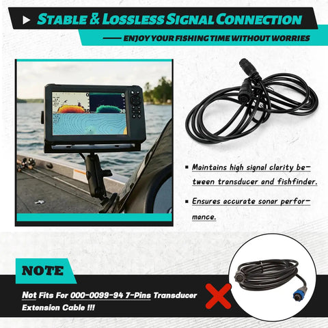 Top Shelf Beefy 10 Ft 9 Pin Transducer Extension Cord Marine Grade Waterproof Plug And Play Compatible With Lowrance LSS1 Structurescan Fishing Boat Gear with sonar display