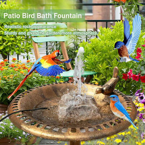 Cool Rock Style Bird Bath Fountain With Electric Pump For Outdoor Garden Yard Patio Hummingbird Bird Bath Waterfall