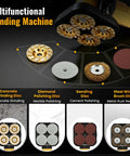 Heavy Duty Four Head Concrete Floor Grinder With Extendable Rod And Diamond Grinding Discs showing various grinding discs for multiple applications.