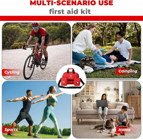 Ultimate 530 Piece Go-To First Aid Kit For Home Car Camping Travel Hiking And Outdoor Adventures images for cycling, camping, sports, and home use