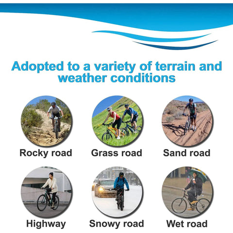Cyclists on various terrains showcasing adaptability for 2 Pack 20x3 Fat Tire Bike Inner Tubes With Schrader Valve