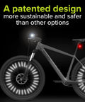 Bike with reflected light showing Bike Spoke Reflectors For Night Riding With 360 Degree Visibility Easy Mounting 3M Scotchlite Reflective Material German Made Quality For Safer Rides On City Roads And Trails