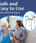 Heavy Duty Shower Chair With Backrest For Bathtub Non Slip Bath Seat, seniors using bath chair, adjustable support, safe showers.