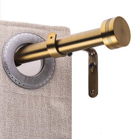 Antique Brass Curtain Rod Kit 18 To 88 Inches Adjustable One Inch Diameter Built To Last Drapery Pole for Indoor Outdoor Use
