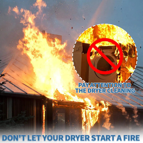 House fire warning to use 7 Piece 16 Foot Dryer Vent Cleaning Kit With Reinforced Nylon Brush And Flexible Lint Trap Attachments.