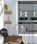 Set Of 6 8 Inch Heavy Duty Hidden L Shelf Brackets For Floating Shelves Supports Up To 200 Pounds demonstration in modern home