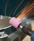 Shank Mounted Grinding Stone Bits Set For Rotary Tools Pro Grade 70 Piece Abrasive Grinding Stones With 3mm Shank in use on metal