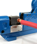 Hand using Rugged Dieless Lug Crimp Tool For 8 AWG To 4/0 Cables QuickAdjust Battery And Welder Lugs No Die Needed Black Oxide Ram.