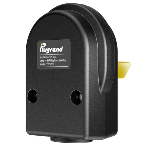 Beefy 50 Amp 125 250V Dryer And Range Power Plug 10 To 50P 3 Pole 3 Wire Grounding Straight Blade Rewireable AC Outlet