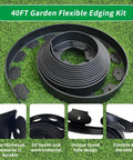 40 Foot Flexible Plastic Garden Edge Roll With 40 Spikes Two Inch Tall No Dig Landscape Border on grass display