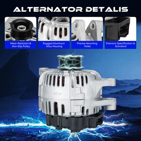 Beefed-Up 3.5L Alternator Replacement For Hyundai Santa Fe 2003-2006, Hyundai XG350 2002-2005, Kia Amanti 2004-2006, Direct Replacement