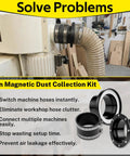 4-Inch magnetic dust collection kit with magnetic connector and rubber hose couplers for woodworking
