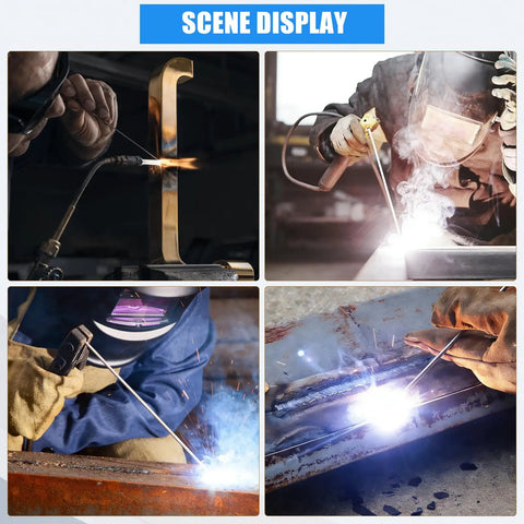Welding scenes using ER308L Stainless Steel TIG Welding Rod One Sixteenth By Sixteen Inch Filler Rod With Low Splatter And Strong Corrosion Resistance For Welding Projects 100 Piece Set TIG Welding Accessories And Rods.
