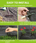 Steps to install 6x300ft Heavy Duty Weed Barrier Landscape Fabric 3.2oz Woven Geotextile Ground Cover Weed Block Garden Cloth