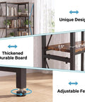 L Shaped Industrial Corner Bookshelf With Six Tier Storage For Living Room And Office, Sturdy Metal Frame And Particle Board