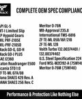 Specifications list for Synergy Gear Max 75W-90 GL-5 Limited Slip Gear Oil With Ultra Long Drain for heavy-duty use.