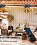 Outdoor Bluetooth Speakers 6.5 Inch 800W Waterproof Wired System with Multifunctional Amplifier Wall Mount for Patio