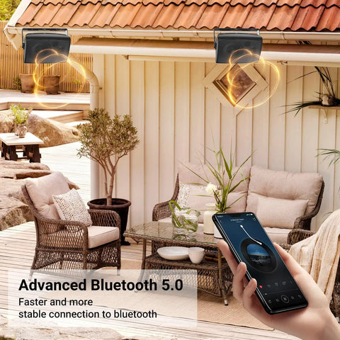 Outdoor Bluetooth Speakers 6.5 Inch 800W Waterproof Wired System with Multifunctional Amplifier Wall Mount for Patio
