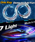 Rad RC Boat For Kids And Adults With Fast Remote Control Pool And Lake Racing 30 KMH Top Speed 394 Ft Range 7 LED Lights