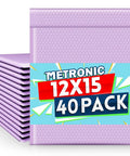 Stack of Big Ol Lavender Bubble Mailers 12x15 Inch 40 Pack Waterproof Padded Envelopes Opaque Cushioned Mailers