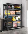Beefy Heavy Duty Garage Shelving Unit 5 Tier Steel Shelves With 2200 Lbs Capacity 40 Inch Wide By 18 Inch Deep By 72 Inch High Black Storage Racks