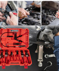 9-piece hose clamp pliers set in a red carrying case; automotive hose clamp removal tools for coolant hoses
