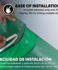 Straight Up Heavy Duty Underlayment Pad For Laminate And Engineered Wood Floors Featuring Gnarly Moisture Shield and Legit Thick Comfort Over Concrete Or Raw Slabs showing adhesive strip for installation.