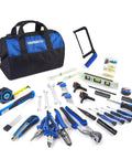 174 Piece Go-To Home Repair Tool Kit With 14 Inch Large Mouth Storage Tool Bag, displayed with various hand tools.