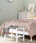 Comfy Cushioned Shoe Bench With Storage Shelf And Padded Seat, Heavy-Duty Entryway Organizer That Holds Up To 350 Lbs, in bedroom setting
