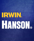 Irwin Hanson logo on blue background related to 48 Piece Fastener Extraction Kit With Spiral Flute And Multi-Spline Extractors.